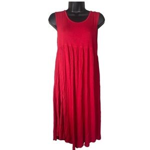 Promises promises red sleeveless Flowy midi sexy dress